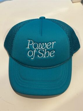 Athleta Girl Teal Power of She Mesh Trucker Hat